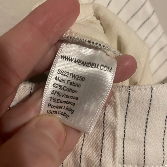 ME + EM striped pants 8 wide leg white black coastal classic casual designer - Picture 7 of 7